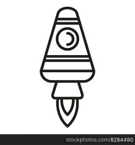 Fire launch icon outline vector. Space rocket. Start ship. Fire launch icon outline vector. Space rocket