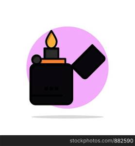 Fire, Lighter, Smoking, Zippo Abstract Circle Background Flat color Icon