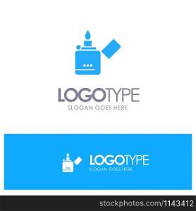 Fire, Lighter, Smoking, Zippo Blue Logo vector