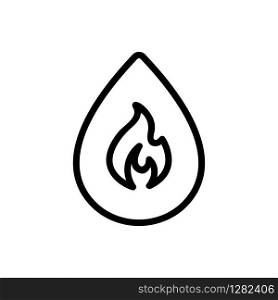 Fire liquid icon vector. Thin line sign. Isolated contour symbol illustration. Fire liquid icon vector. Isolated contour symbol illustration