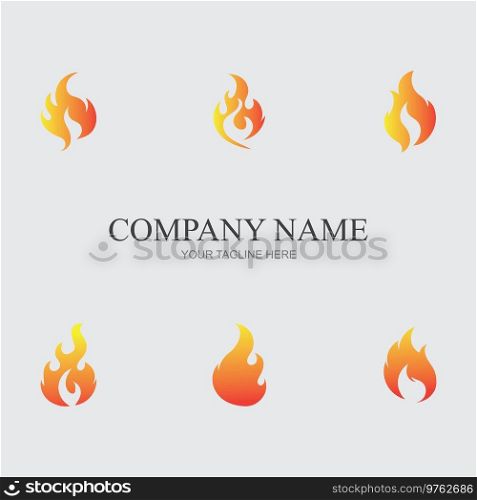 fire logo and symbol with gray background design vector illustration