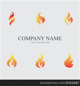 fire logo and symbol with gray background design vector illustration