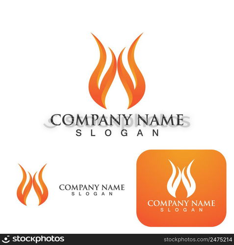 Fire Logo Template Flame Clipart Symbol Icon Vector