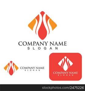 Fire Logo Template Flame Clipart Symbol Icon Vector