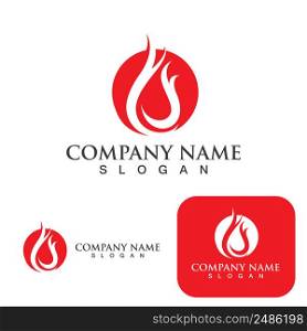 Fire Logo Template Flame Clipart Symbol Icon Vector