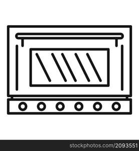 Fire oven icon outline vector. Convection grill stove. Electric kitchen oven. Fire oven icon outline vector. Convection grill stove