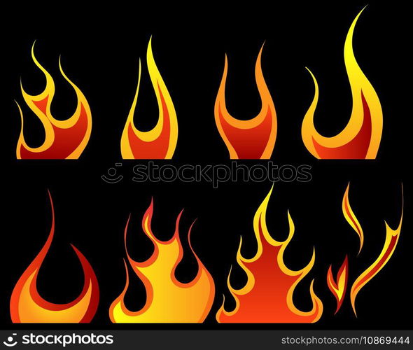 Fire patterns set vector image