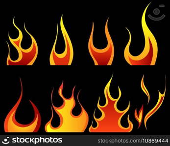 Fire patterns set vector image