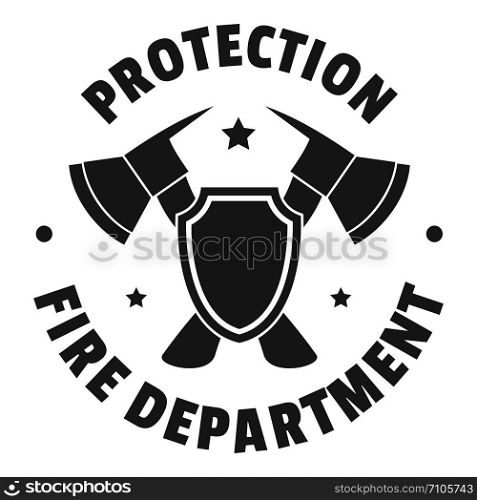 Fire protection department logo. Simple illustration of fire protection department vector logo for web design isolated on white background. Fire protection department logo, simple style