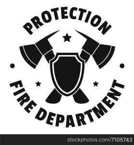 Fire protection department logo. Simple illustration of fire protection department vector logo for web design isolated on white background. Fire protection department logo, simple style