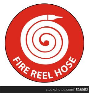 Fire Reel Hose Floor Sign Isolate On White Background,Vector Illustration EPS.10