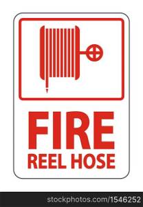 Fire Reel Hose Sign Isolate On White Background,Vector Illustration