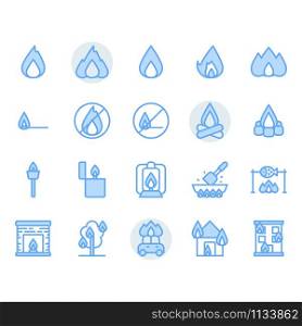 Fire related icon and symbol set
