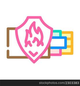 fire resistant cables color icon vector. fire resistant cables sign. isolated symbol illustration. fire resistant cables color icon vector illustration