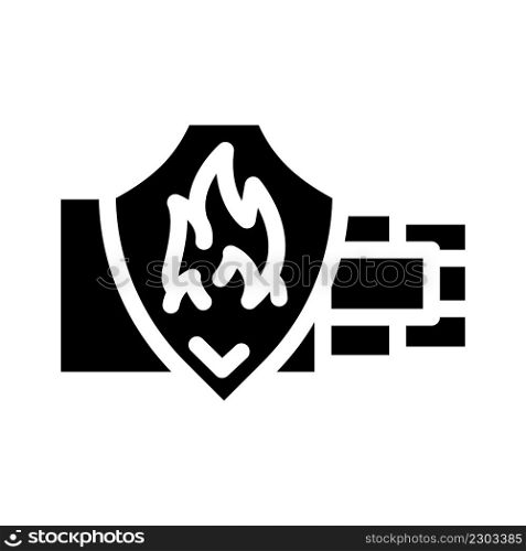 fire resistant cables glyph icon vector. fire resistant cables sign. isolated contour symbol black illustration. fire resistant cables glyph icon vector illustration