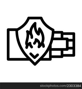 fire resistant cables line icon vector. fire resistant cables sign. isolated contour symbol black illustration. fire resistant cables line icon vector illustration