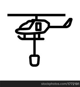 Fire Service Helicopter Icon. Bold outline design with editable stroke width. Vector Illustration.