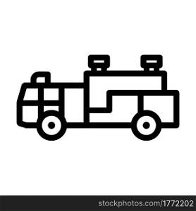 Fire Service Truck Icon. Bold outline design with editable stroke width. Vector Illustration.