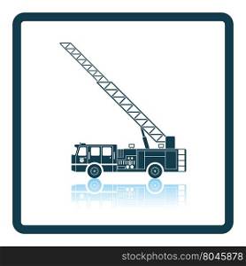 Fire service truck icon. Shadow reflection design. Vector illustration.