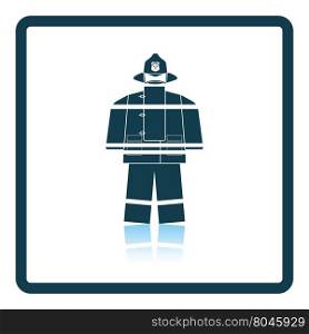 Fire service uniform icon. Shadow reflection design. Vector illustration.
