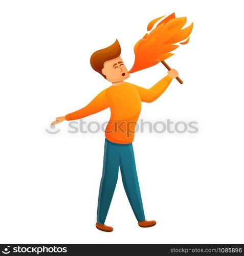Fire show icon. Cartoon of Fire show vector icon for web design isolated on white background. Fire show icon, cartoon style