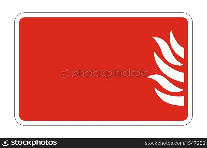 Fire Symbol Sign board on white background,Vector illustration