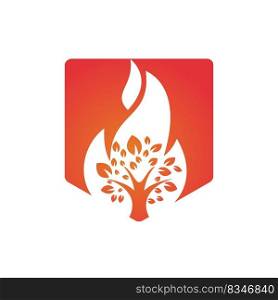 Fire Tree vector logo design template. 