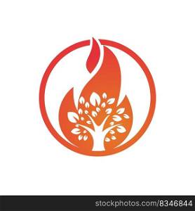 Fire Tree vector logo design template. 