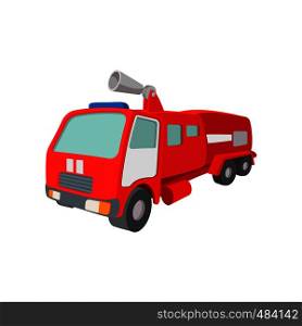 Fire truck cartoon icon on a white background. Fire truck cartoon icon