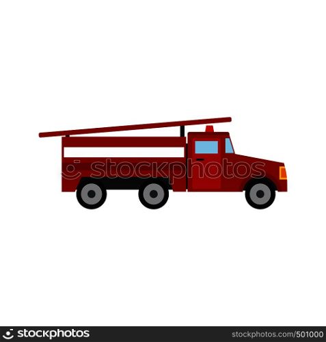 Fire truck icon in flat style isolated on white background. Fire truck icon