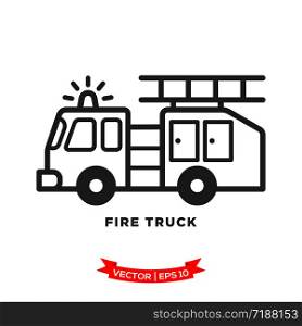 fire truck icon in trendy flat style