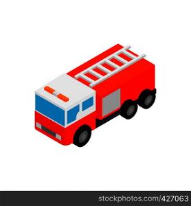 Fire truck isometric 3d icon on a white background. Fire truck isometric 3d icon