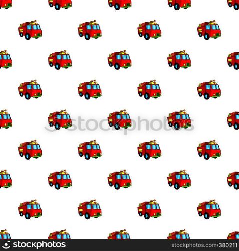 Fire truck pattern. Cartoon illustration of fire truck vector pattern for web. Fire truck pattern, cartoon style