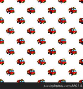 Fire truck pattern. Cartoon illustration of fire truck vector pattern for web. Fire truck pattern, cartoon style