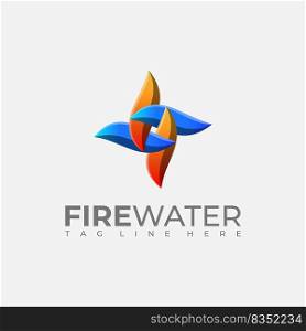 Fire water logo combination