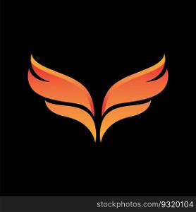 fire wing logo vector icon illustration design  