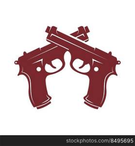 Firearms, gun icon logo design illustration