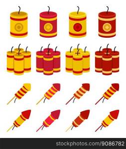 Firecracker in flat style isolated