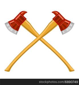 Firefighter Cross Axes Icon Isolated on White Background. Firefighter Cross Axes Icon