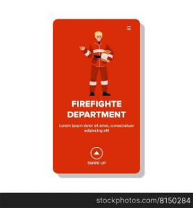 firefighter department vector. rescue fireman, emergency uniform,        firefighter department character. people flat cartoon illustration. firefighter department vector