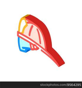 firefighter hat cap isometric icon vector. firefighter hat cap sign. isolated symbol illustration. firefighter hat cap isometric icon vector illustration