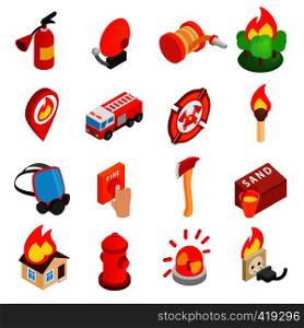 Firefighter isometric 3d icon isolated on white background. Firefighter isometric 3d icon