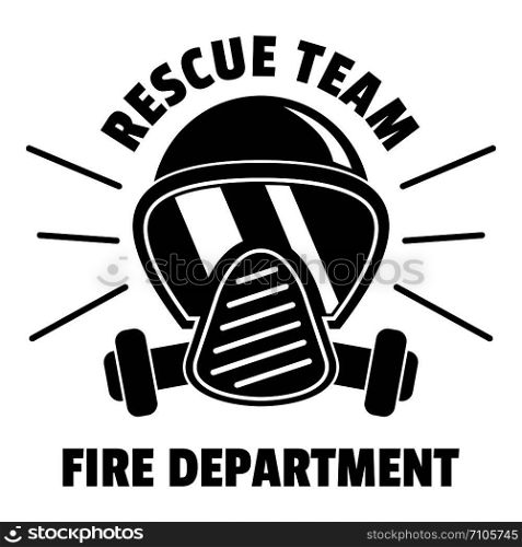 Firefighter mask logo. Simple illustration of firefighter mask vector logo for web design isolated on white background. Firefighter mask logo, simple style