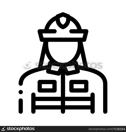 Firefighter Silhouette Icon Vector. Outline Firefighter Silhouette Sign. Isolated Contour Symbol Illustration. Firefighter Silhouette Icon Outline Illustration