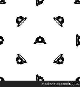 Fireman helmet pattern repeat seamless in black color for any design. Vector geometric illustration. Fireman helmet pattern seamless black