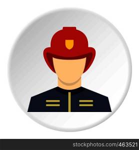 Fireman icon in flat circle isolated vector illustration for web. Fireman icon circle