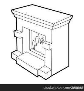 Fireplace icon. Isometric 3d illustration of fireplace vector icon for web. Fireplace icon, isometric 3d style