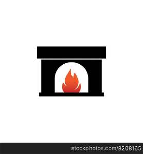 fireplace icon vector illustration symbol design