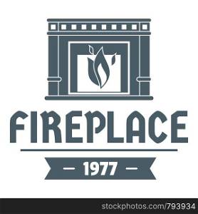 Fireplace logo. Simple illustration of fireplace vector logo for web. Fireplace logo, simple gray style