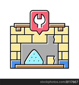 fireplace repair color icon vector. fireplace repair sign. isolated symbol illustration. fireplace repair color icon vector illustration